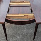 Extendable rosewood dining table with butterfly leaf, vintage Scandinavian