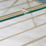 Glass and metal coffee table