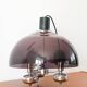 Three-branched chandelier in smoked plexi and chrome, Space Age, 1970