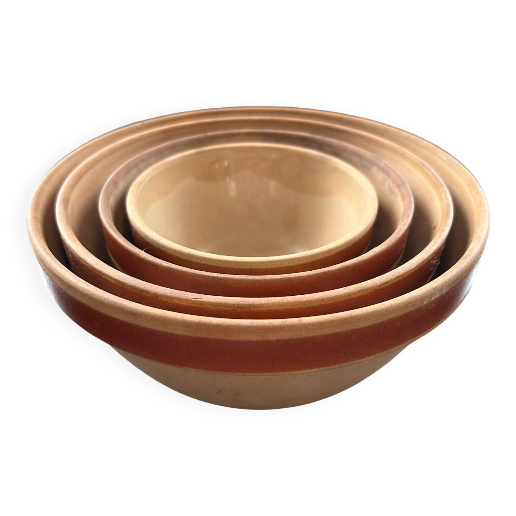 Series of 4 Gien sandstone bowls