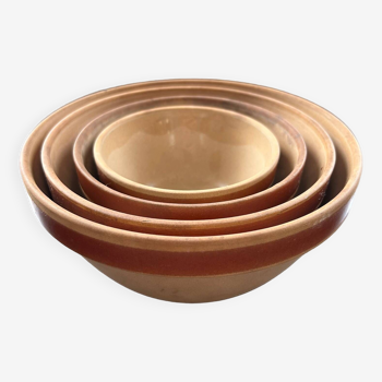 Series of 4 Gien sandstone bowls