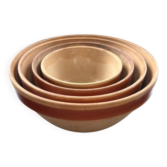 Series of 4 Gien sandstone bowls