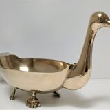 Zoomorphic cut brass bird 70s