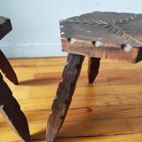 Pair of brutalist tripod stools 1955/60