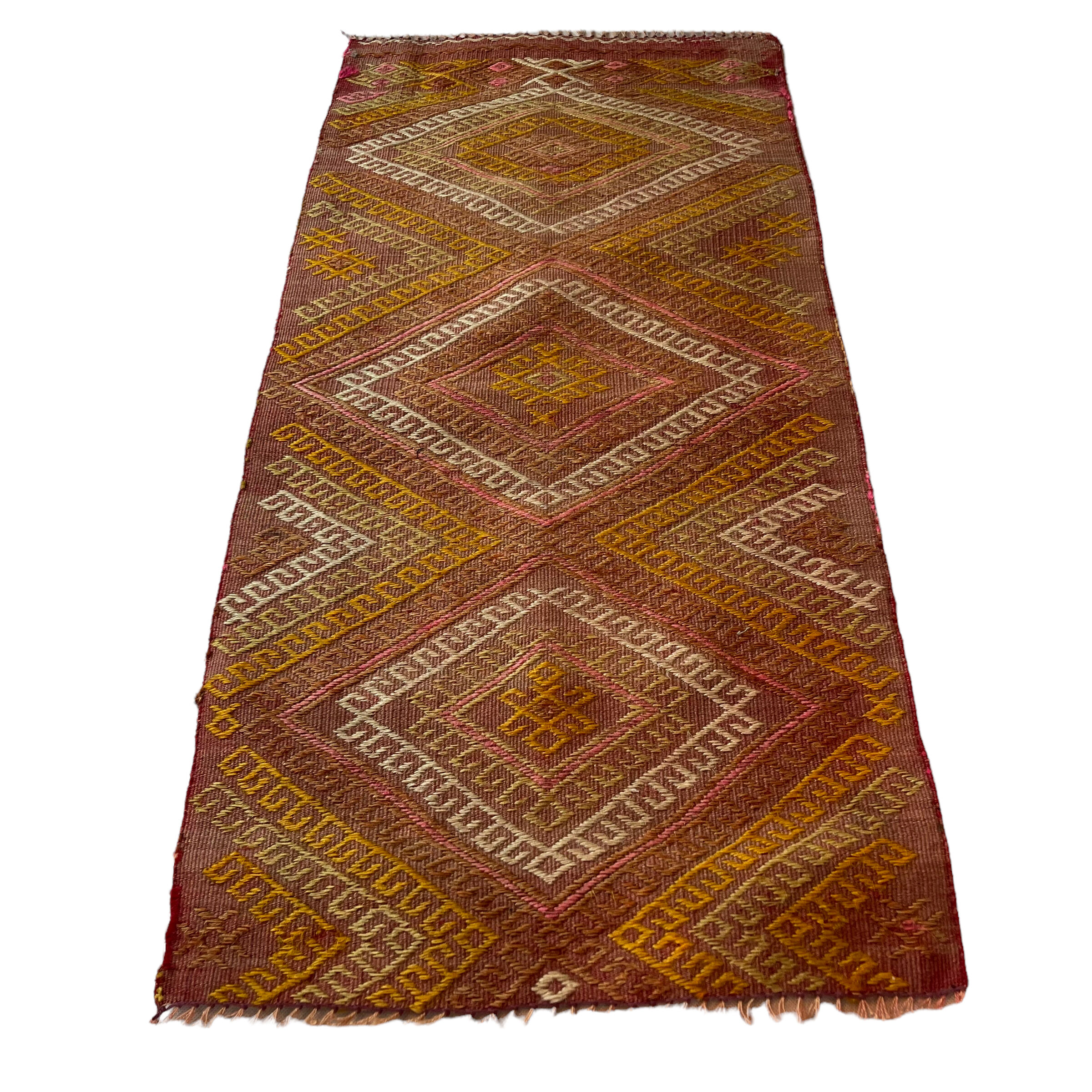 Vintage Turkish Kilim Rug , 101 X 47