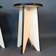 Pair of black and white lacquered wooden stools 1950/1960 Vintage.