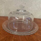 Bell and plate in transparent glass