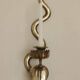 Pair of Egyptian Revival Style Engraved Brass Cobra Sconces
