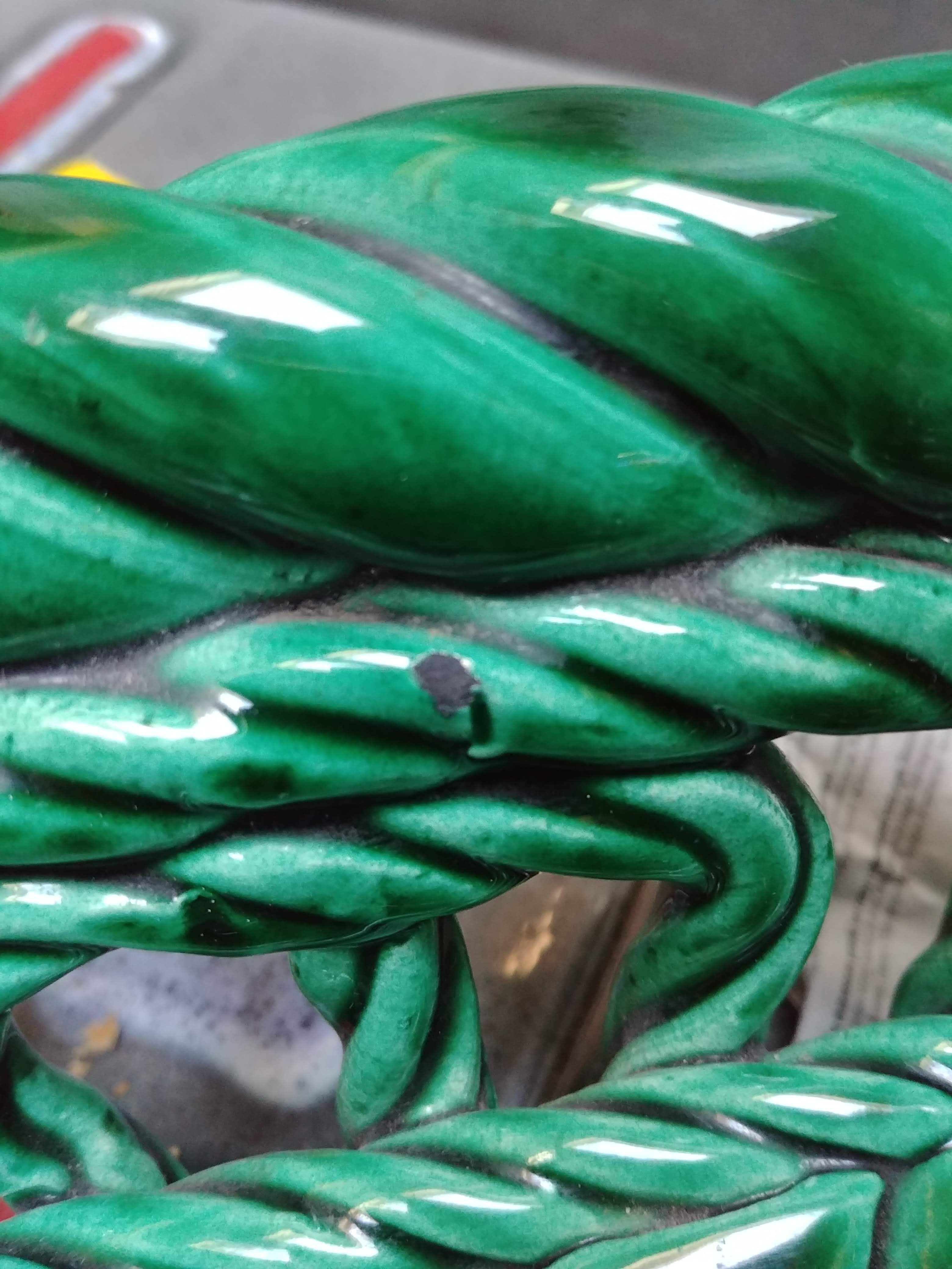 Braided ceramic fruit basket