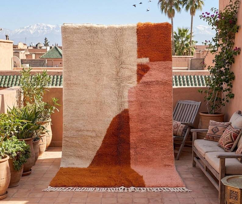 Traditional handmade pure wool Berber rug size 150/250 cm