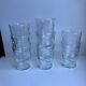 Set of 8 glass water glasses engraved 50s