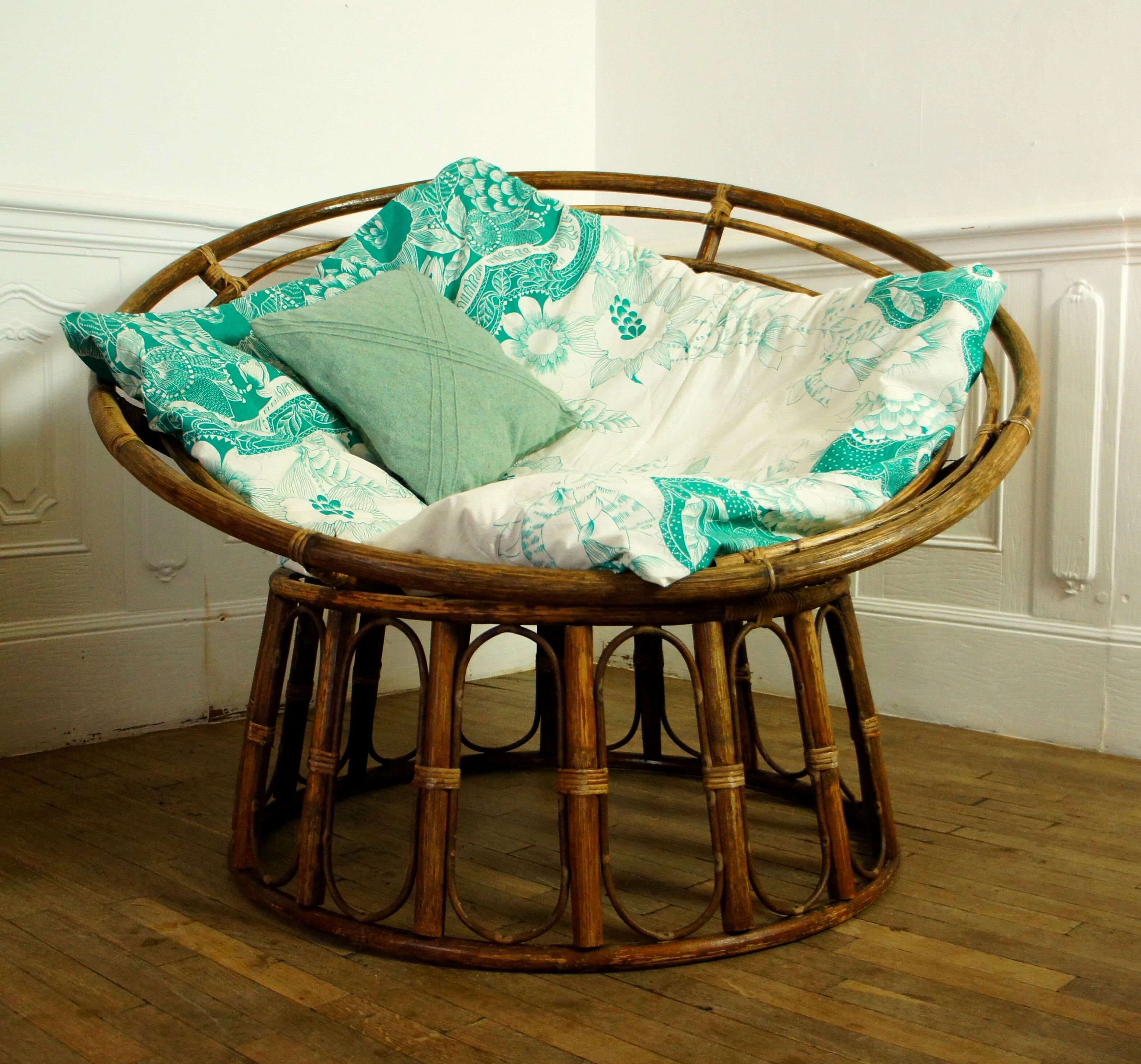 Armchair Papasan in rattan XL