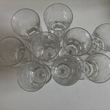 Set of 9 champagne flutes with flat sides in crystal sounding 1960