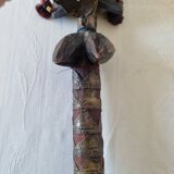 Scepter decorated with a female figure in wood and brass