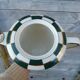Salins green check porcelain tea set