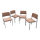 Lot de 4 chaises en métal chromé