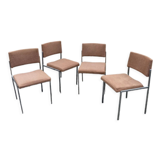 Set of 4 chromed metal chairs