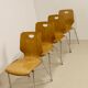 Set of 4 stackable chairs in plywood