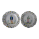 Malicorne earthenware plates, late nineteenth century, Breton décor.
