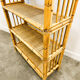 Boho chic arched bamboo shelves 1970s MCM Italian Dal Vera freestanding bookcase