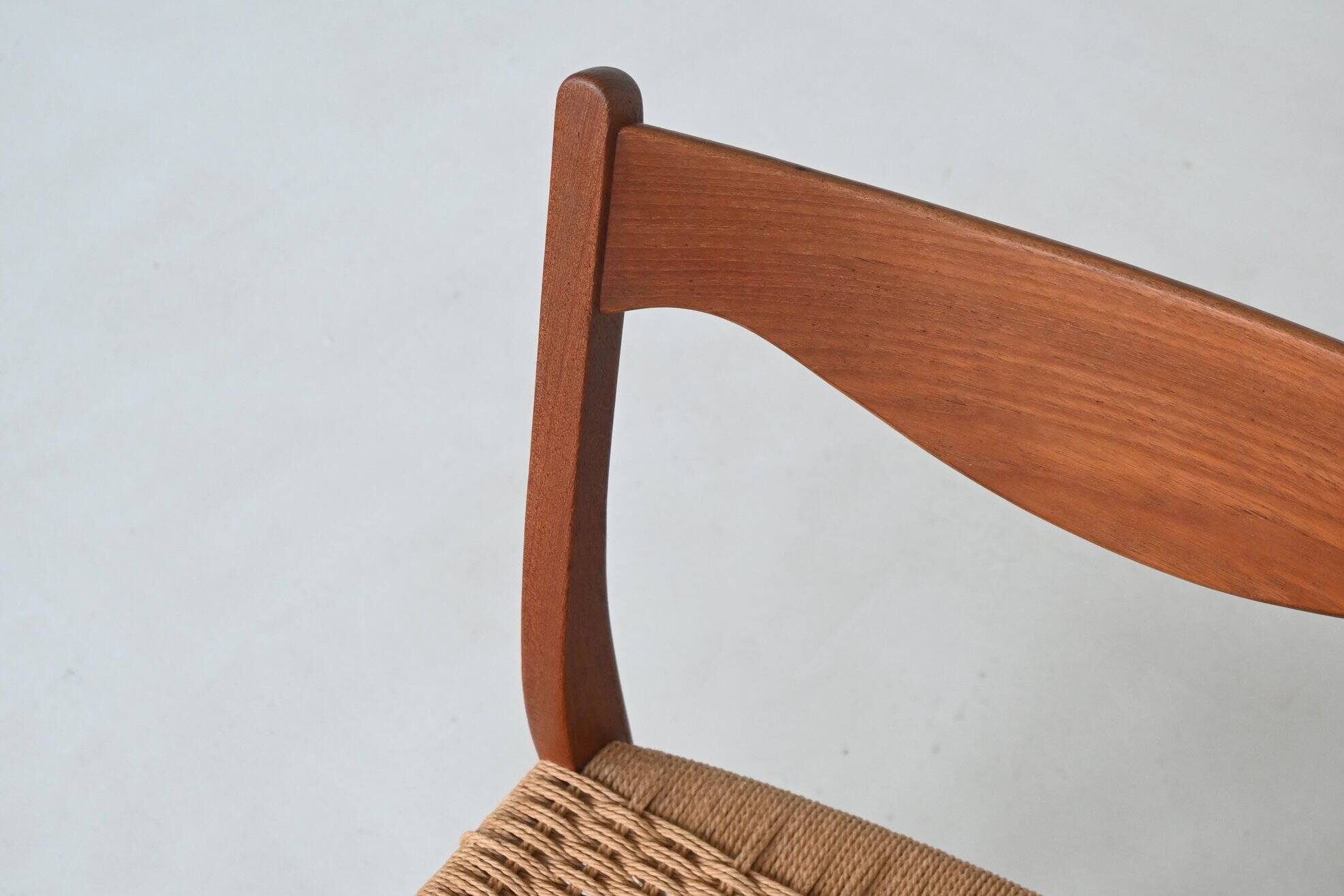 Arne Wahl Iversen set of six dining chairs in teak Glyngore Denmark 1960