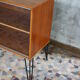 Showcase storage teak vintage 1960 with hairpin legs