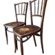 Pair of Thonet bistro chairs with flower decor, art nouveau