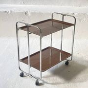 Chrome Midcentury folding service trolley, Germany 1950s