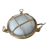 Brass porthole wall lamp