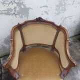 Pair of armchairs basket louis XV in carved walnut