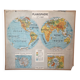 Ancienne carte scolaire Delagrave Gibert 7, 1930 - Planisphère, mappemon