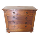Commode 4 tiroirs en bois massif, début XXème s.