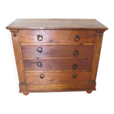Antique chest of drawers - solid wood - rustic style - early 20th century - 4 drawers