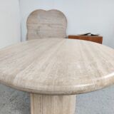 Table basse en travertin ovale années 80