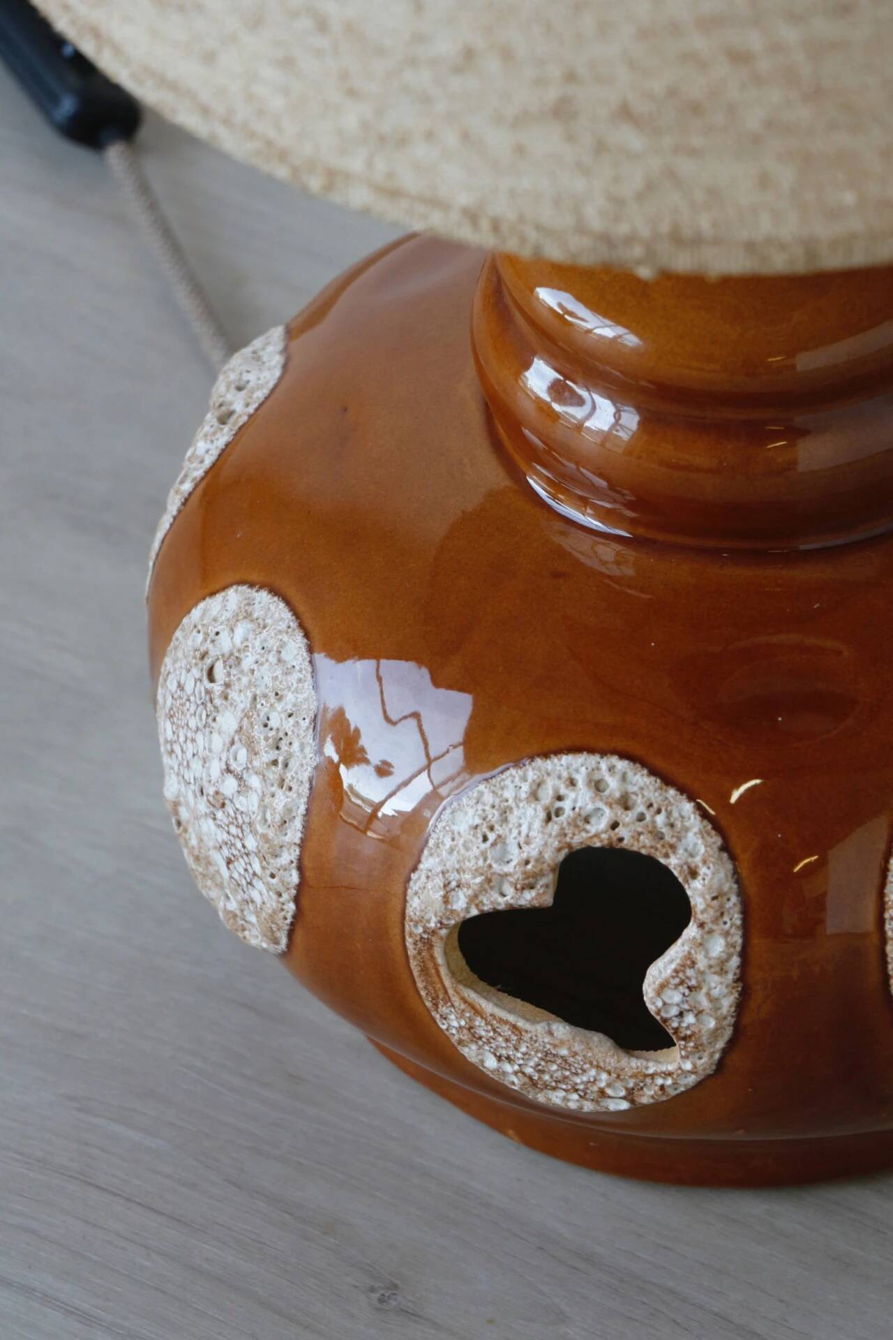Vintage 70s ceramic lamp – retro light fixture