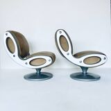 Pair of "Gluon" swivel armchairs by Marc Newson for Moroso, 1990's