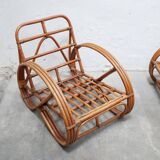 Vintage rattan pretzel armchair