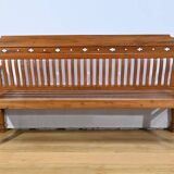 Old colonial varangue bench in teak – mid 20th century