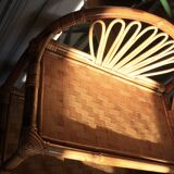 Bamboo and woven straw shelf