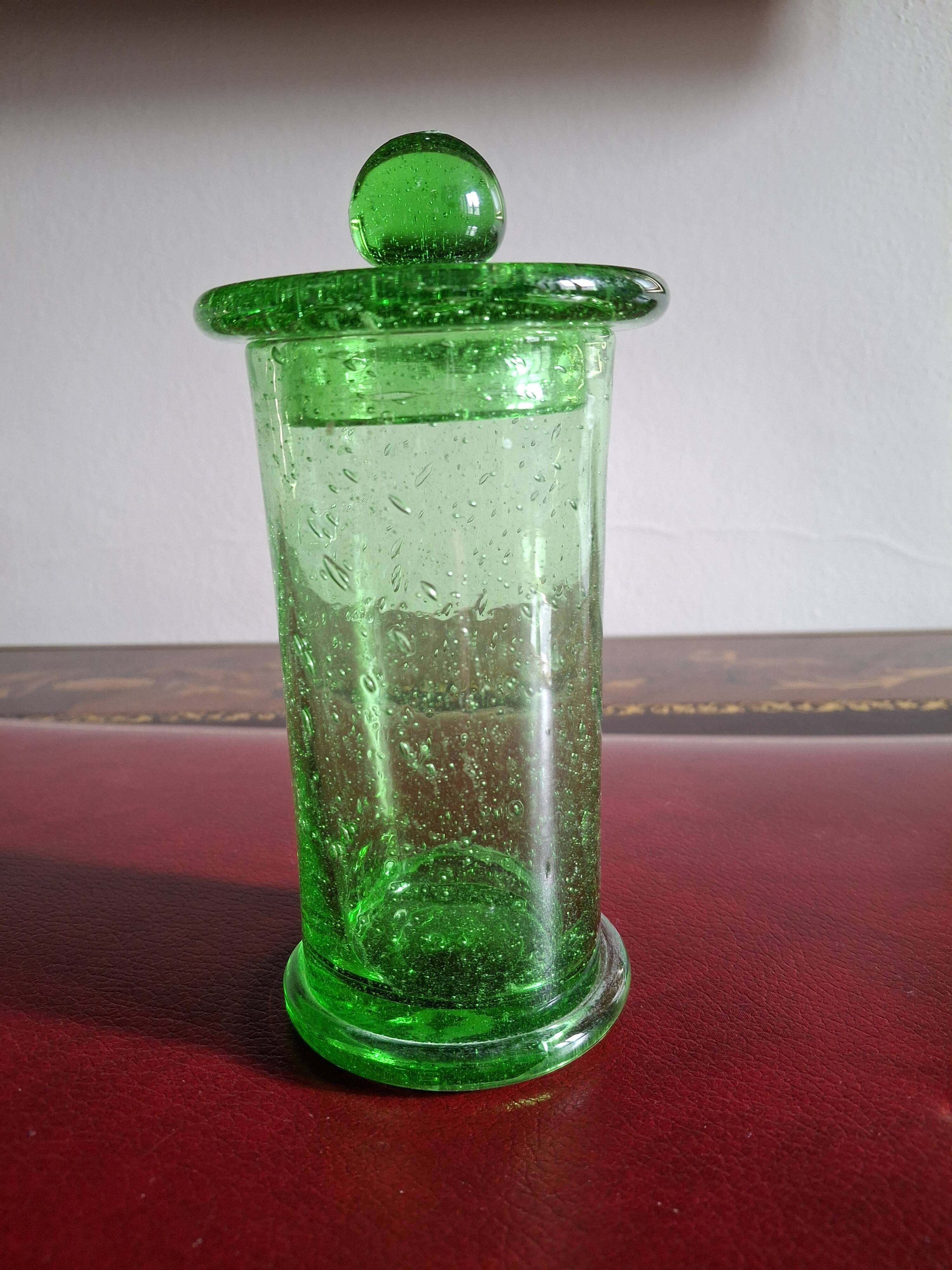 Candy dish for deserving children, Biot bubble glass, also known as an apothecary jar