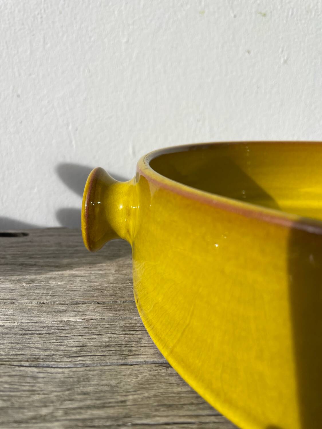 Fire-earth glazed ceramic salad bowl