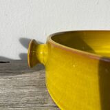 Fire-earth glazed ceramic salad bowl