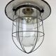 Industrial Green Enamel Cage Pendant Light, 1960s