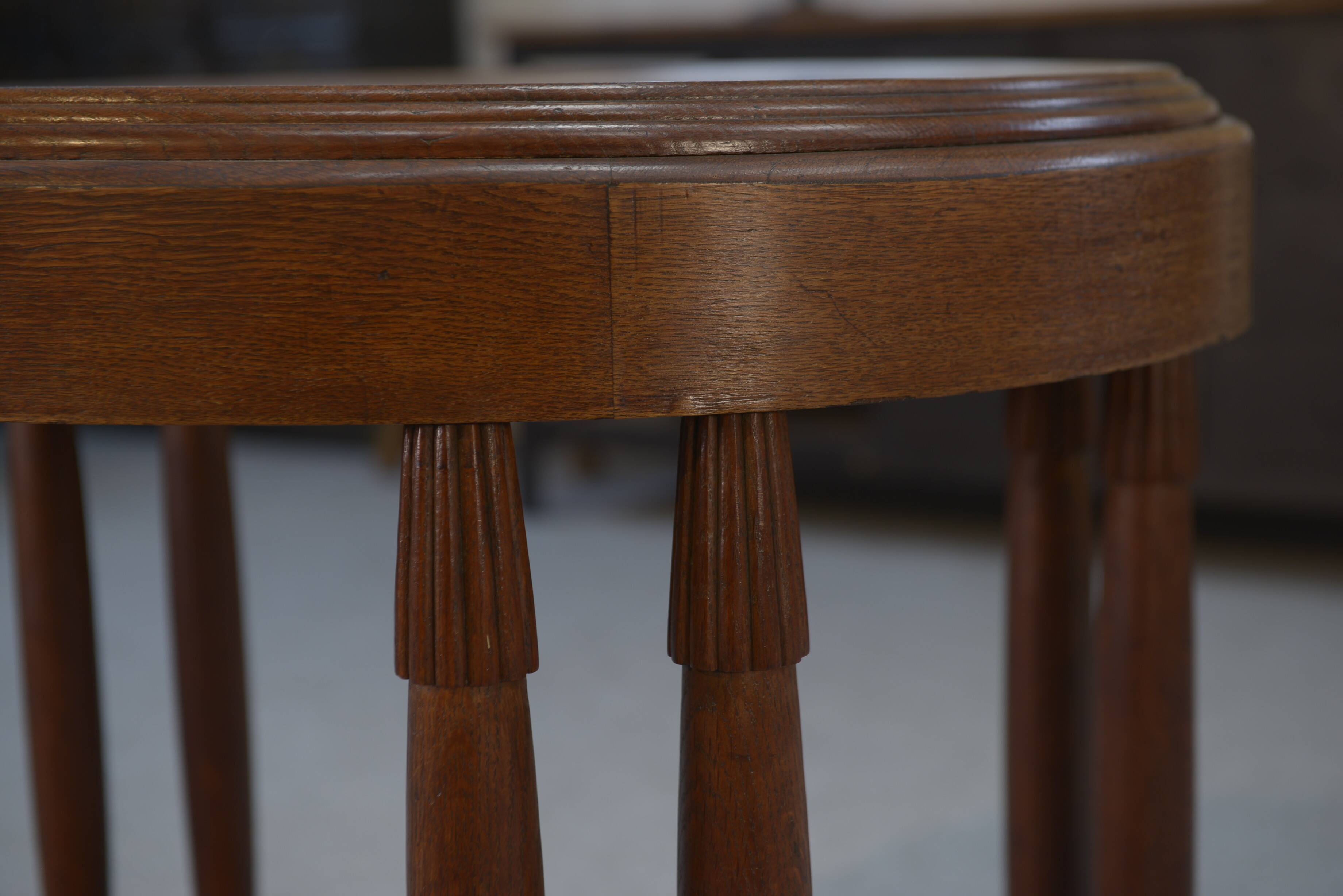 Art Deco solid oak oval table 1930