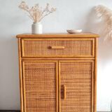 Vintage rattan sideboard from the 1970s.