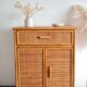 Buffet rotin vintage circa années 70