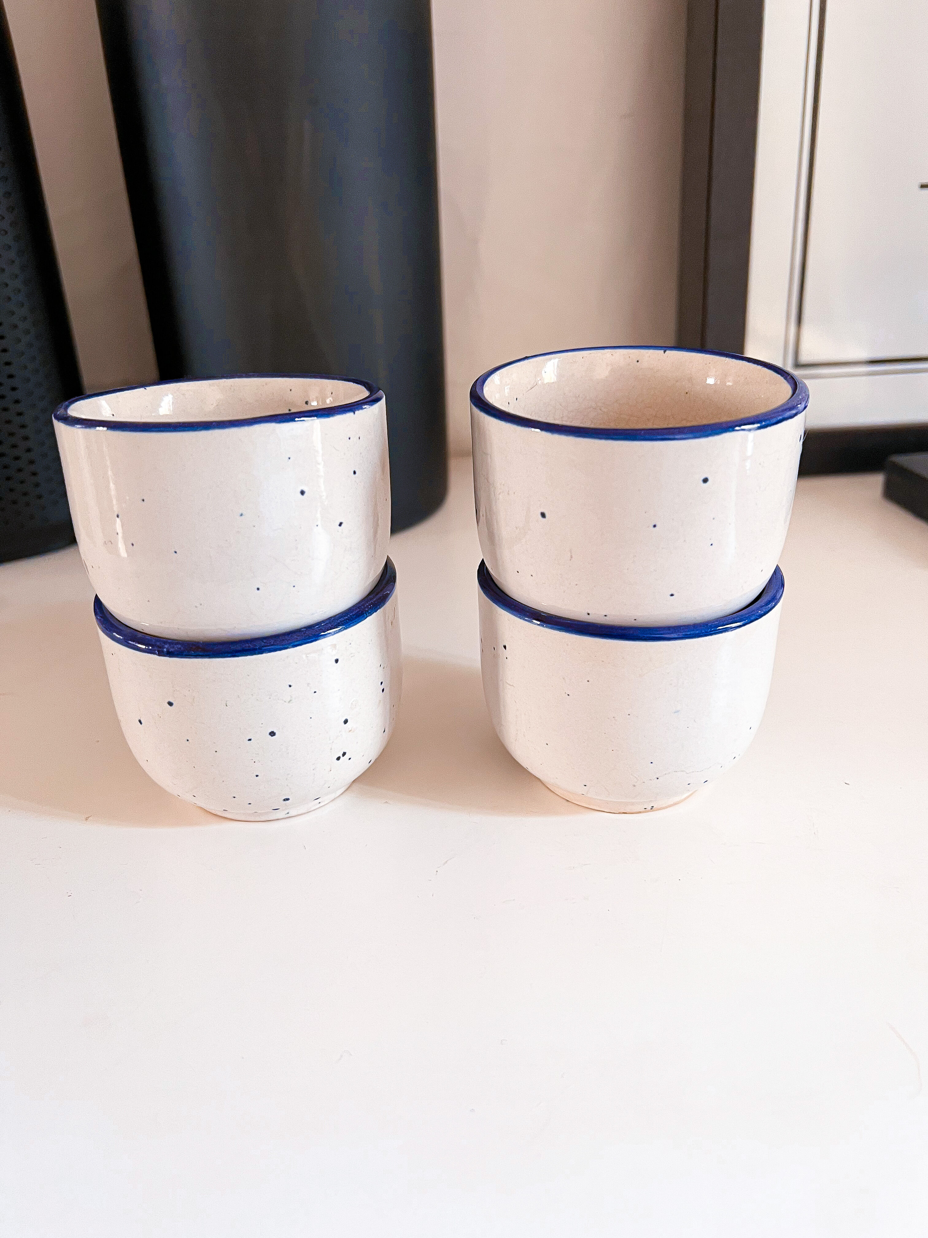 4 ancient sandstone cups