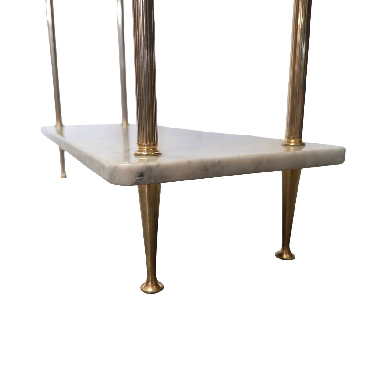 Vintage Set Of Marble And Brass Tables, 1970s
