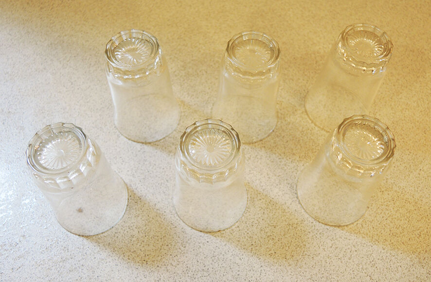 6 old digestive glasses
