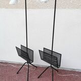 Pair of vintage floor lamps, magazine holders from the 50s